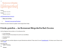 Tablet Screenshot of buergerhof-bad-zwesten.de
